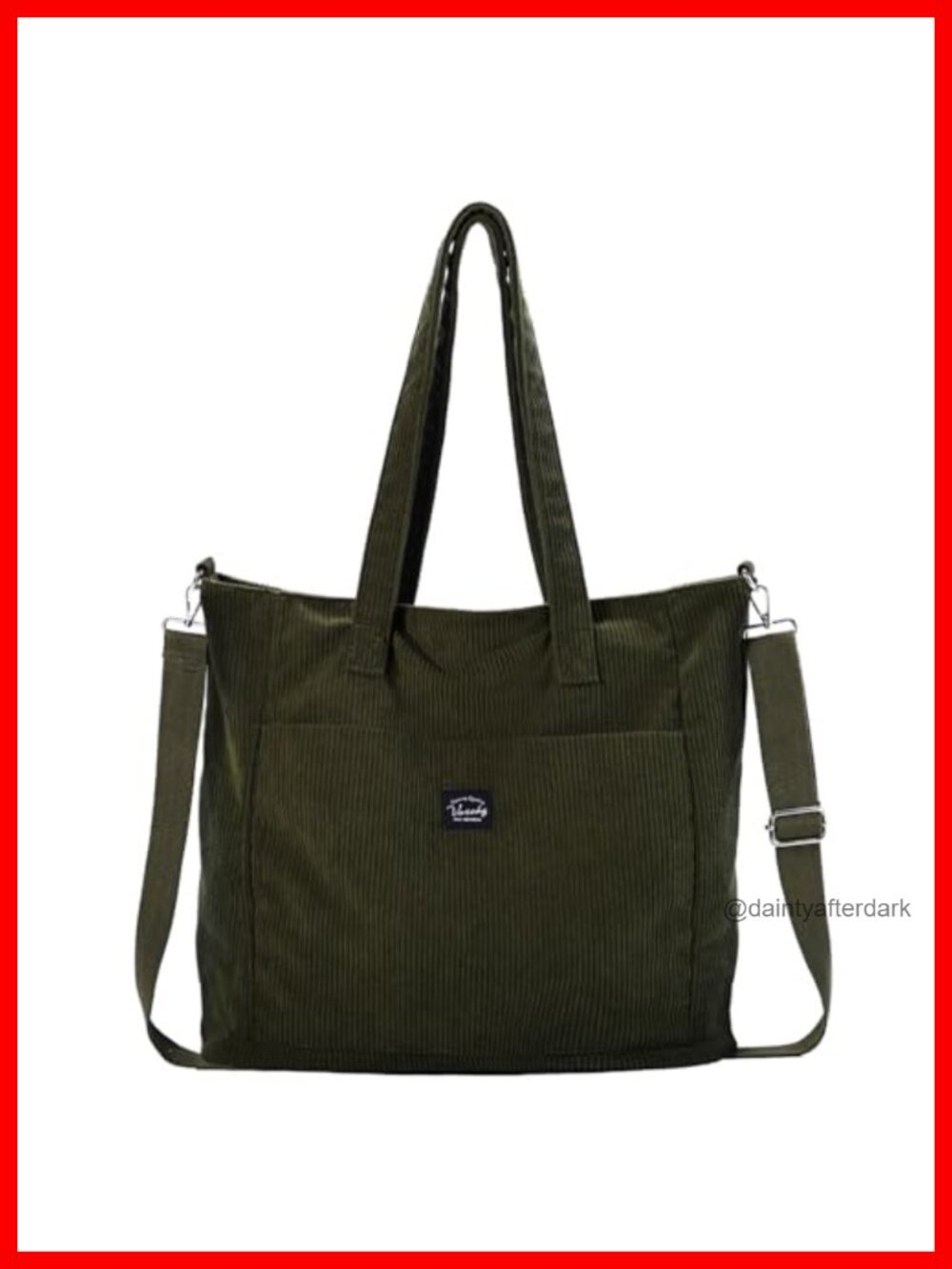 Corduroy Tote Bag Large Hobo Shoulder Crossbody Purse with Zipper